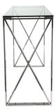 Sagebrook Home Glass Top Console Table with Silver Base-2