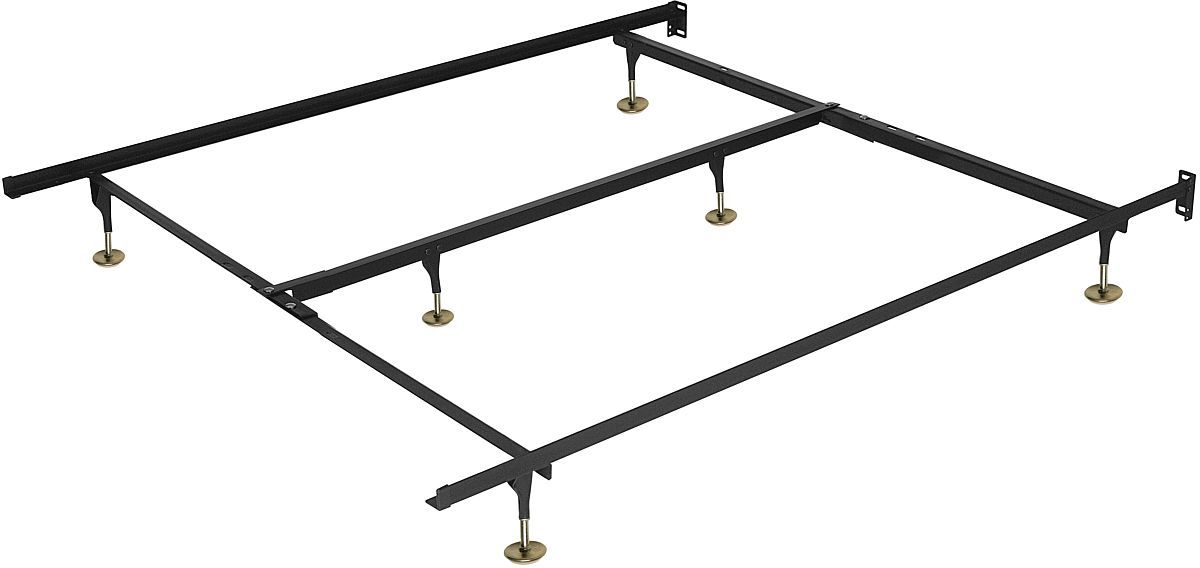Base de lit simple XL traditionnelle à enclenchement rapide avec longs patins métalliques de Beaudoin - Noir
