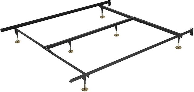 Base de lit simple XL traditionnelle à enclenchement rapide avec longs patins métalliques de Beaudoin - Noir-0