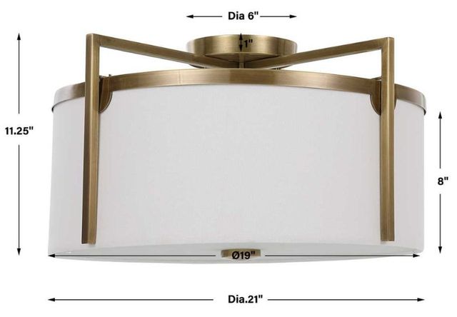 Uttermost® Colfax Antique Brass 3-Light Semi Flush-2