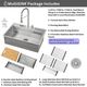 Forno Acqua MultiSINK Stainless Steel 10" Dual Mount 3-Level Workstation Sink with Faucet, Waterfall and Glass Rinser-4