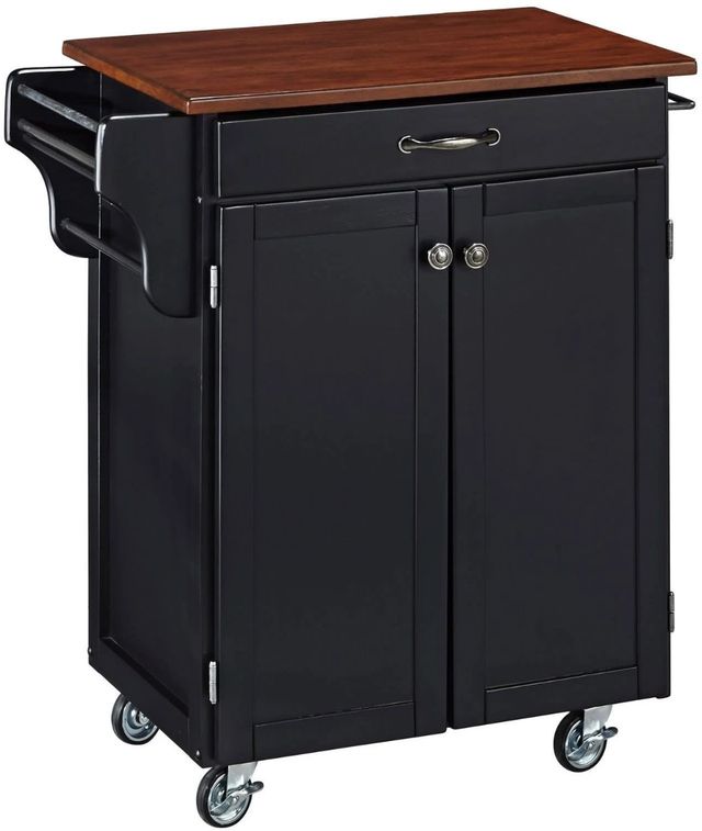 homestyles® Cuisine Cart Black/Cherry Kitchen Cart-0