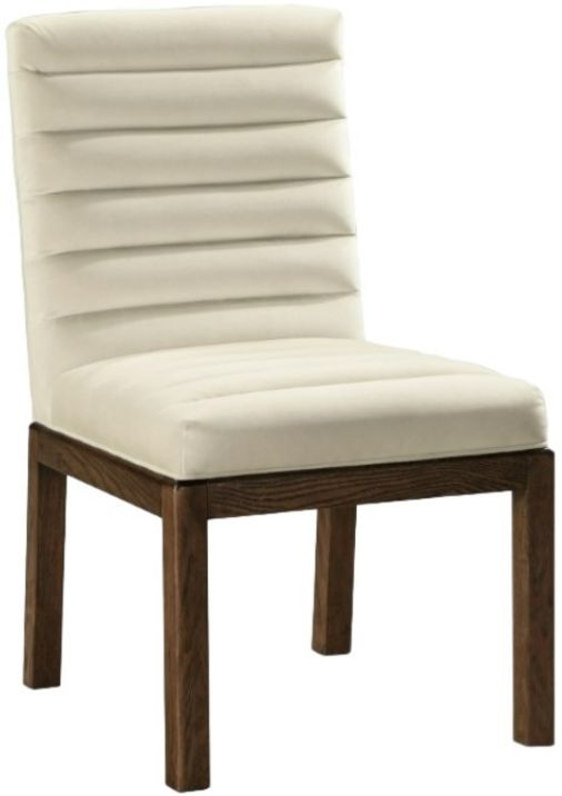 Meridian Furniture Evelyn Cream/Walnut Velvet Upholstered Side Chair-0