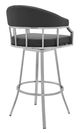 Armen Living Palmdale Brushed Stainless Steel Swivel Bar and Counter Stool-2