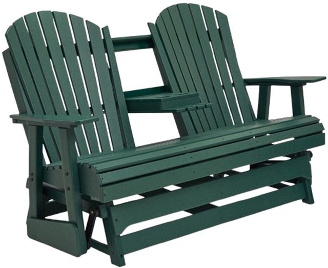 Signature Design by Ashley® Shell Beach Green Wooden Outdoor Glider Loveseat-4