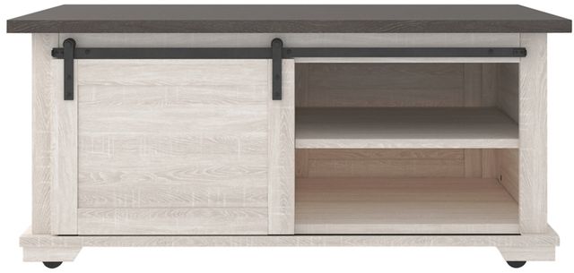 Signature Design by Ashley® Dorrinson Gray Barn Door Coffee Table with Antique White Base-4