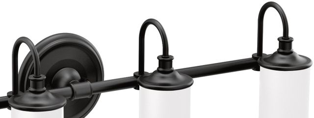 Moen® Belfield™ Matte Black Four Globe Bath Light-1
