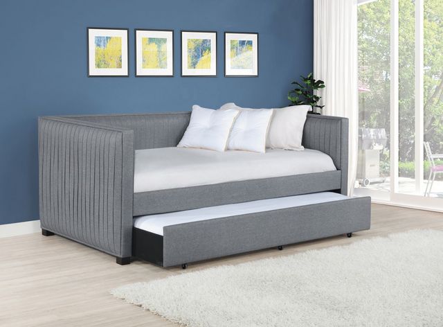 Coaster® Brodie Grey Upholstered Twin Daybed with Trundle-3