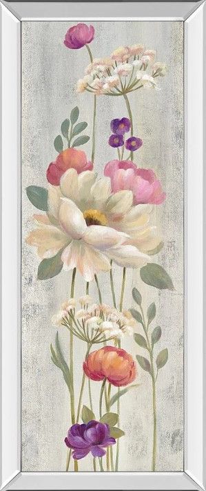 Classy Art Retro Floral I by Silvia Vassileva Mirrored Frame Wall Art-0