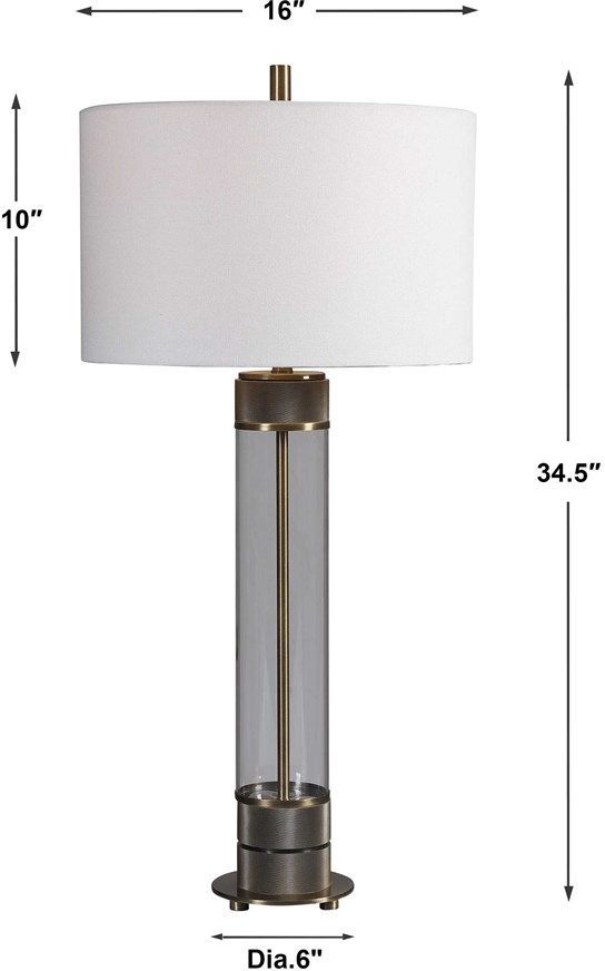 Uttermost® Anmer Antiqued Brass/Clear Table Lamp-2