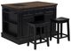 Powell® Penda Black Kitchen Island with Stools-0