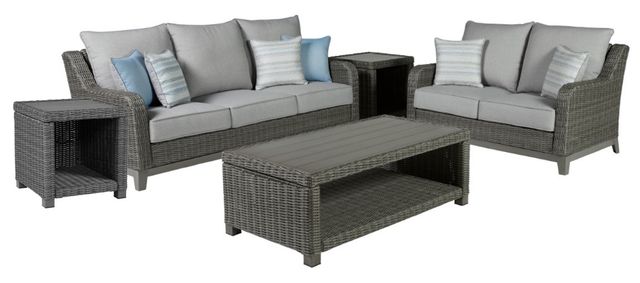 Signature Design by Ashley® Elite Park 5-Piece Gray Outdoor Conversation Set-0