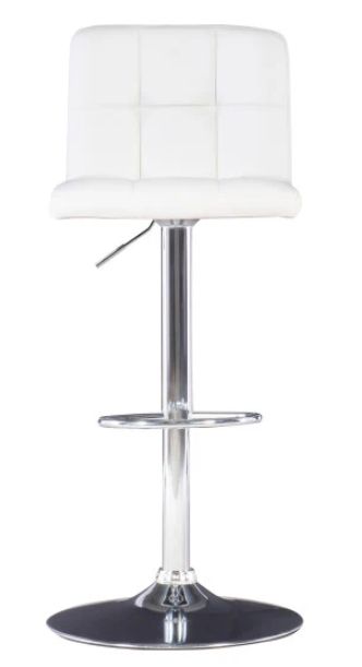Powell® Brandt Chrome/White Adjustable Bar Stool-3