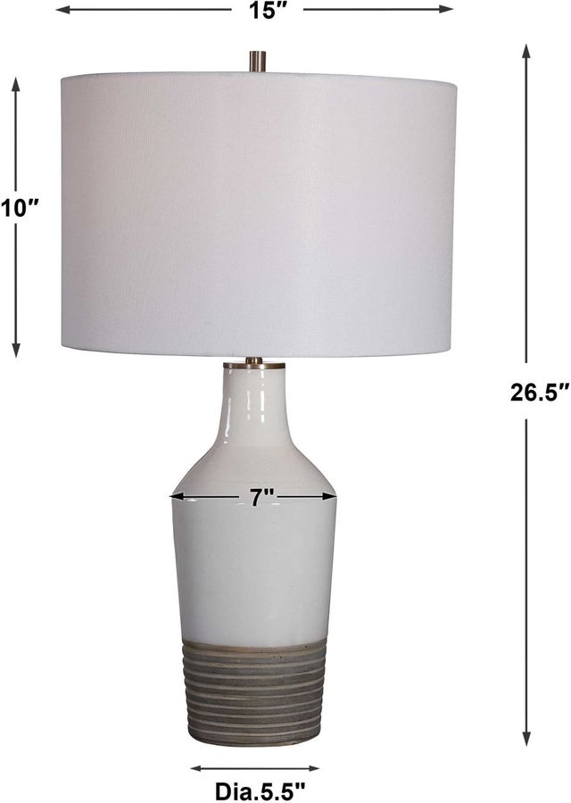 Uttermost® Dakota White Crackle Glaze Table Lamp-2