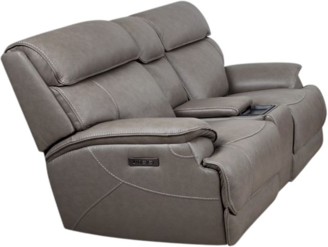 Cheers by Man Wah Naples Taupe Power Reclining Loveseat with Tilt Console-0