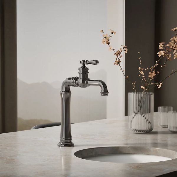 KOHLER® Artifacts® Gentleman's® Vibrant Titanium Single-Handle Bar Sink Faucet-1