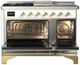 Ilve® Majestic III 48" Custom Pro Style Dual Fuel Liquid Propane Range with French Top and Brass Trim-1