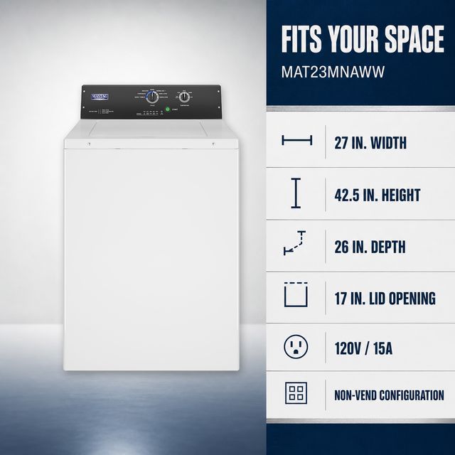 Maytag Commercial Single-Load Non-Vend Top-Load Washer - White-4