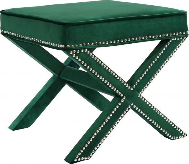 Meridian Furniture Nixon Green Velvet Stool-0