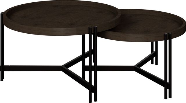 Emerald Home Huron Dark Cocoa Nesting Coffee Table with Black Base-3