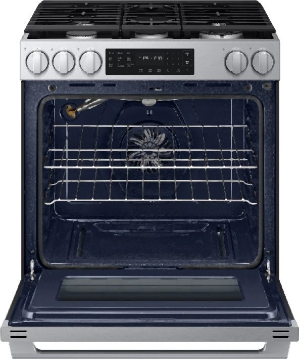Samsung Bespoke Smart 30'' Fingerprint Resistant Stainless Steel Gas Slide In Gas Range-1