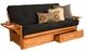 Kodiak Furniture Phoenix Suede Black/Butternut Full Storage Futon with Mattress-0