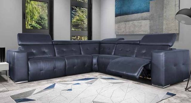 Fornirama 3310 5-Piece Black Power Reclining Sectional with Adjustable Headrest Set-1