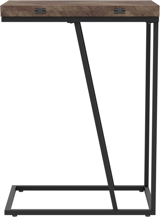 Coaster® Carly Tobacco Expandable Chevron Rectangular Accent Table with Black Metal Base -2