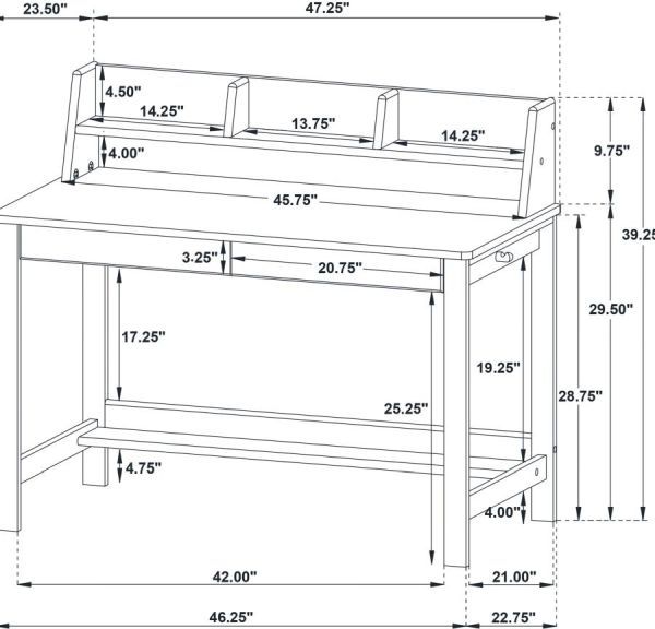 Coaster® Besler Cement/Natural SmartTop Writing Desk with Shelf-2