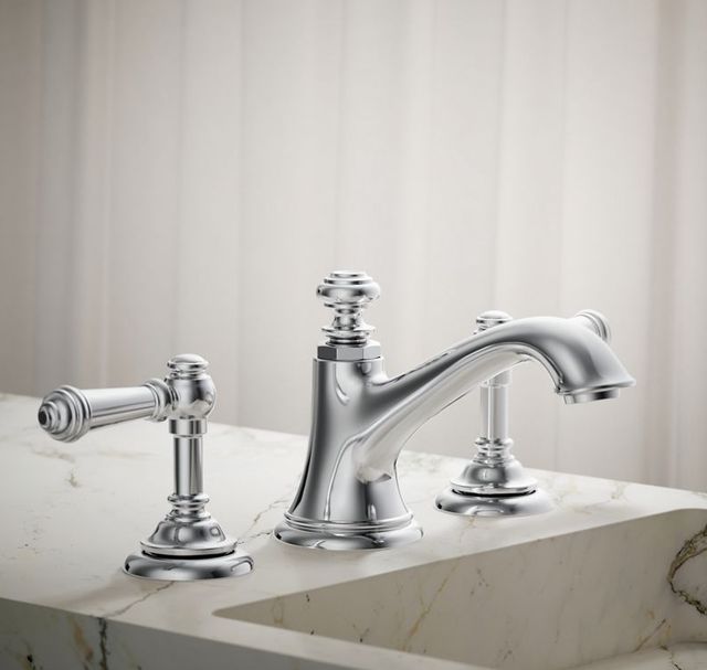KOHLER® Artifacts® Polished Chrome Lever Bathroom Sink Faucet Handles-1