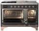 Ilve® Majestic III 48" Graphite Matte Pro Style Dual Fuel Liquid Propane Range with French Top and Copper Trim-1