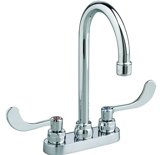 American Standard Monterrey® Polished Chrome Centerset Gooseneck Faucet with Wrist Blade Handles-0