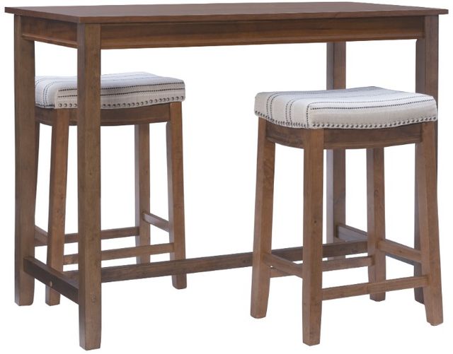 Linon Claridge 3-Piece Natural/Rustic Brown Counter Table Set-0