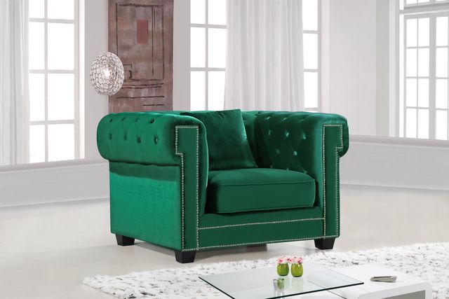 Meridian Furniture Bowery Green Velvet Chair-1