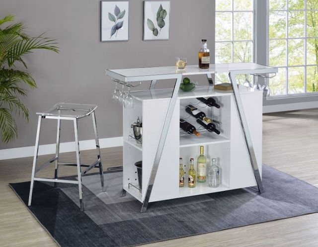 Steve Silver Co. Zena Chrome 30" Backless Bar Stool-4