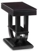 Handstone Customizable Contempo Espresso Pedestal  Chairside Table with Shelf-0