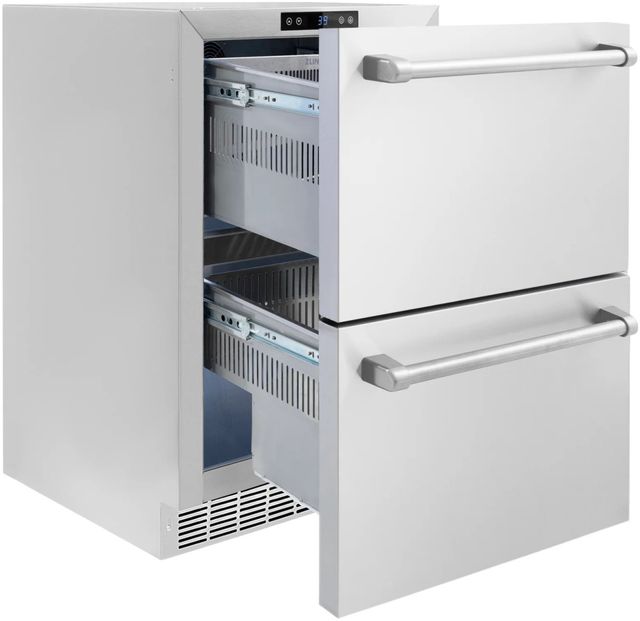 ZLINE Autograph Edition Touchstone 4.6 Cu. Ft. Stainless Steel Outdoor-Rated Refrigerator Drawers-3