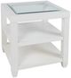 Jofran Inc. Urban Icon Glass Top End Table with White Base-0
