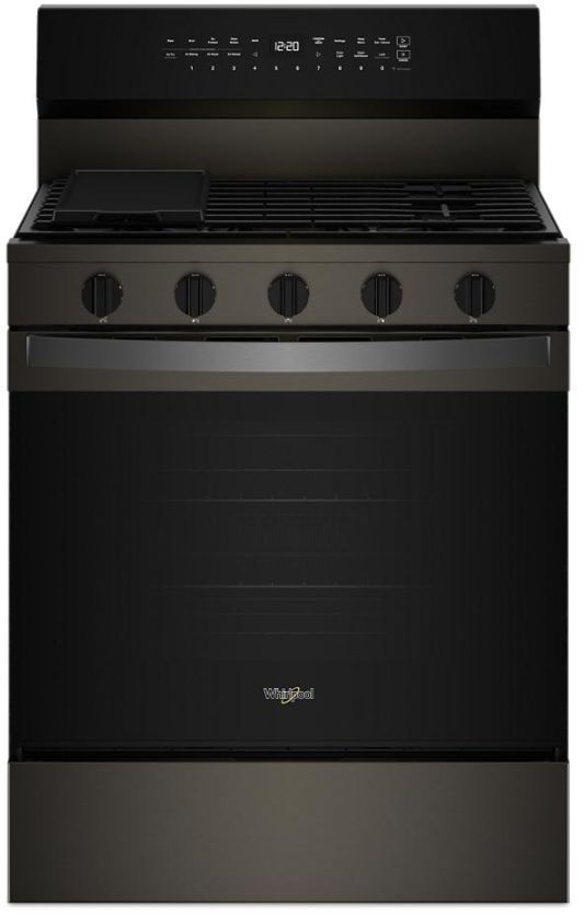 Whirlpool® 30" Black Stainless Steel Freestanding Gas Range-0