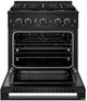 ZLINE Marino 30" Black Stainless Steel Pro Style Gas Range with 4-Burner DuoPro™ Cooktop and Convection Gas Oven-1