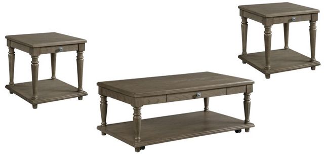 Elements International Kings Court 3-Piece Gray Occasional Table Set