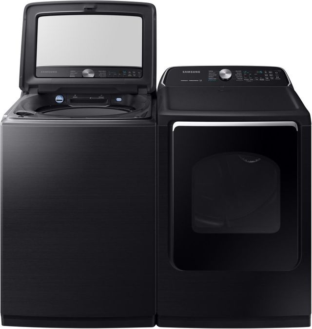 Samsung 7.4 Cu. Ft. Fingerprint Resistant Black Stainless Steel Front Load Gas Dryer-1