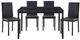 Mazin Furniture Tempe 5-Piece Black Dining Table Set-0