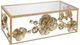 A & B Home Glass Top Coffee Table with Gold Metal Flowers-0