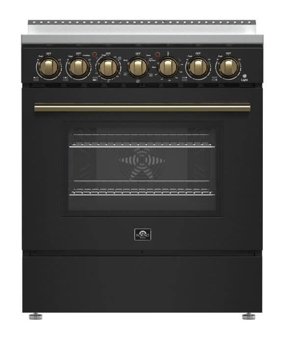 FORNO® Paolo 30" Black Pro Style Electric Range-0