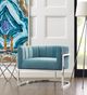 TOV Furniture Magnolia Sea Blue Velvet Chair with Silver Base-3