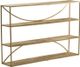 Crestview Collection Hammond Brown Console Table with Gold Frame-1