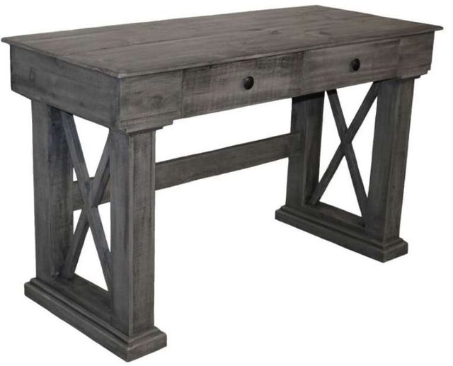 Million Dollar Rustic Brave Charcoal Gray Writing Desk-0