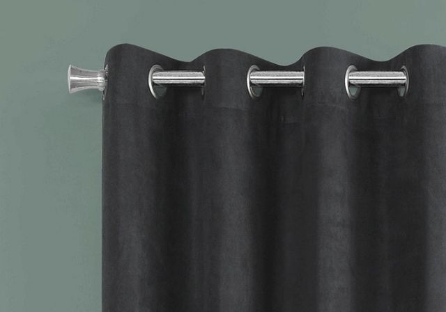 Monarch Specialties Inc. 2-Piece Grey 54" x 95" Room Darkening Curtain Panel Set-4