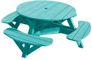 C R Plastics Turquoise Picnic Table-0